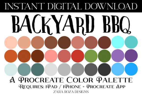 Backyard BBQ Procreate Color Palette Guide
