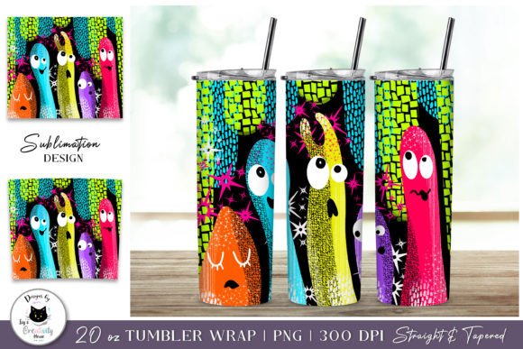 Bring Halloween to Life with Funny Spooky Tumbler Wrap Monsters PNG