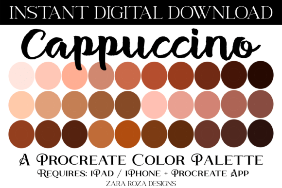 Cappuccino Procreate Color Palette: Warm Tones for Digital Art