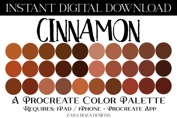 Cinnamon Procreate Color Palette: Warm Boho Tones