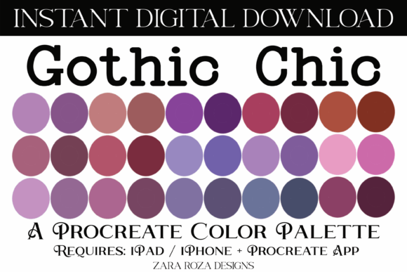 Gothic Chic Procreate Color Palette Guide
