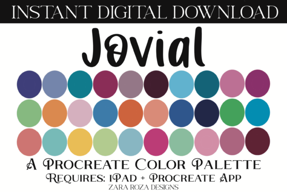 Jovial Procreate Color Palette: 30 Swatches for iPad
