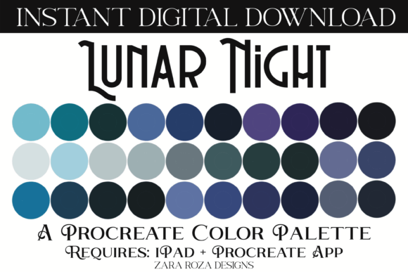 Mastering the Moonlit Aesthetic with the Lunar Night Procreate Color Palette
