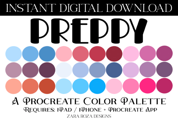 Preppy Procreate Color Palette Guide