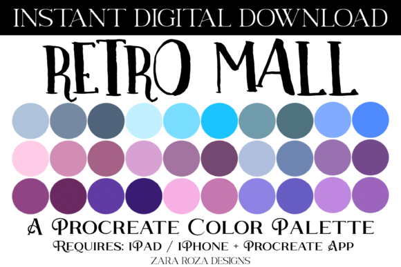 Retro Mall Procreate Color Palette: A Vibrant Toolkit for Digital Creators