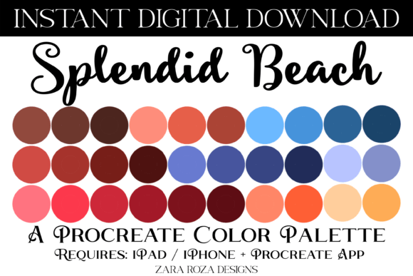 Splendid Beach Procreate Color Palette