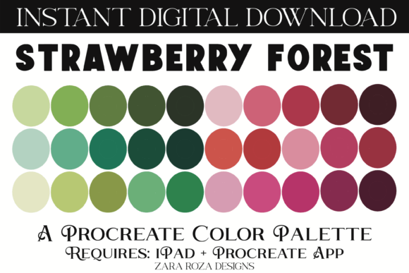 Strawberry Forest Procreate Swatches
