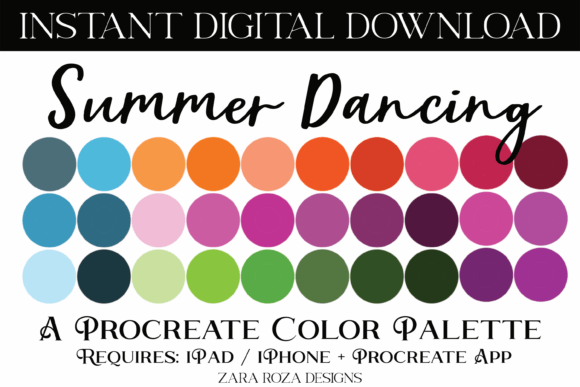 Summer Dancing Procreate Color Palette: A Versatile Digital Art Resource