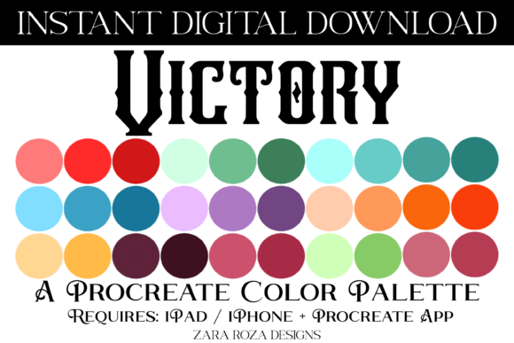 Victory Procreate Color Palette: 30 Swatches