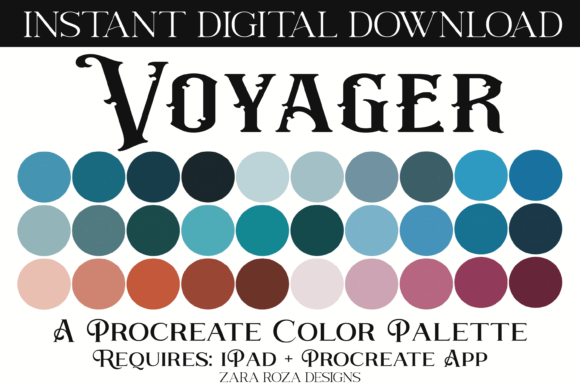 Voyager Procreate Color Palette: 30 Swatches