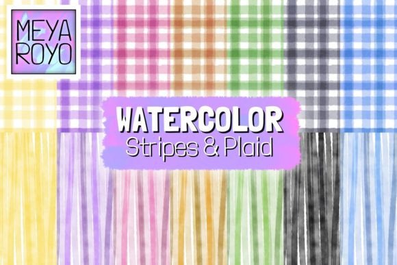 Watercolor Stripes Plaids: Elevating Your Digital Designs with Artistic Texture
